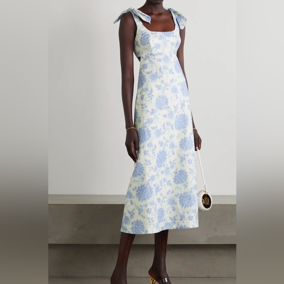 Zimmermann Dresses & Skirts - ZIMMERMANN | Postcard Tie Shoulder Midi Dress| Blue Tonal Florall